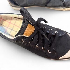 Coach Black and White Plaid Lined Sneakers